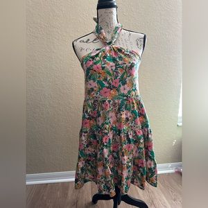 Womens size Small Floral Printed Tier Halter dress